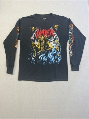 Slayer Vintage 2021 Demon Graphic Long Sleeve Band Tee Black Large